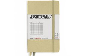 NOTEBOOK LEUCHTTURM POCKET A6 HARDCOVER SQUARED SAND